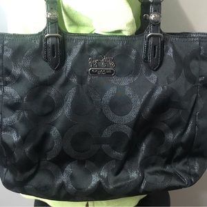 Coach Mia Signature Black Satchel Shoulder Tote Purse Handbag G1073-15746 KE